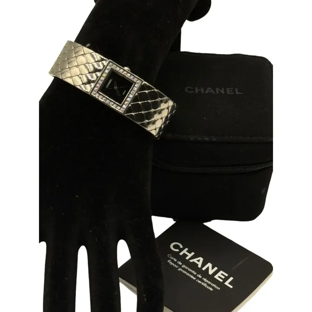 Chanel Matelassé Diamond Bezel Wristwatch